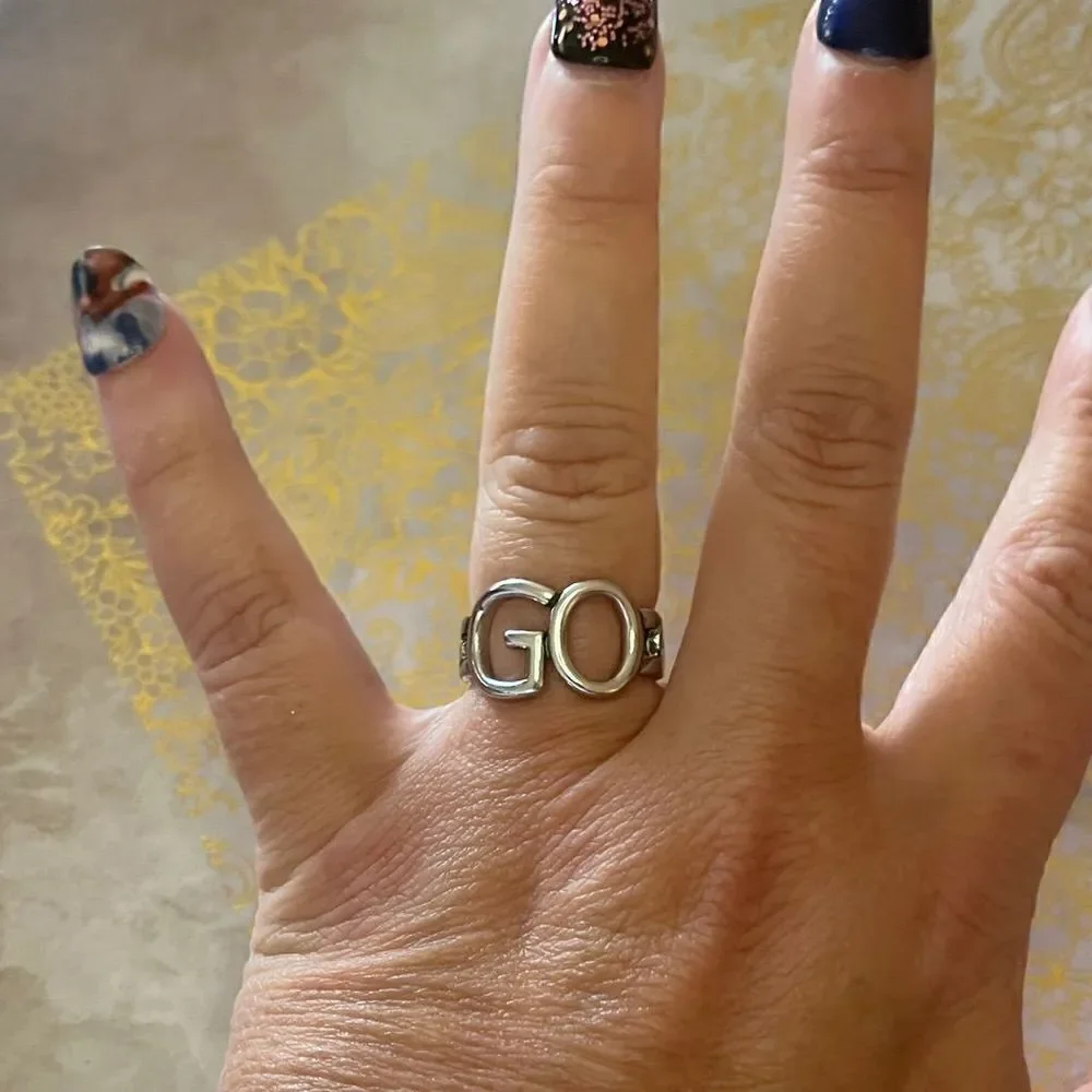 The GO Ring statement retro adjustable 925 silver
